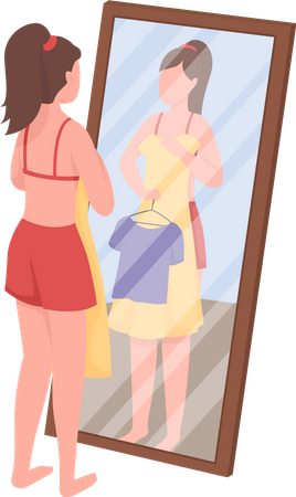 Woman choosing clothes  Illustration