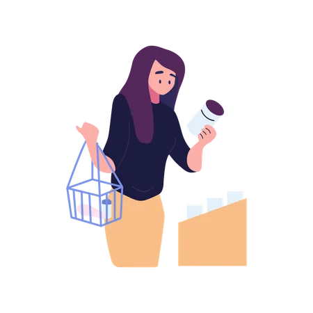 People Shoppers Choosing Goods In Retail Stores Flat Style Illustration Vector Design Illustration