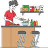 chopping vegetable illustration