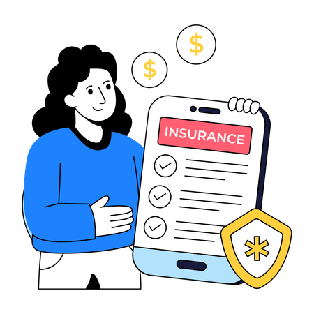 Woman claims Medical Insurance  Illustration
