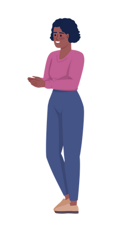 Woman clapping hands Illustration