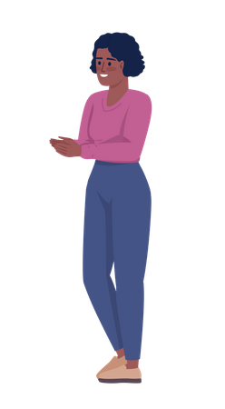 Woman clapping hands  Illustration