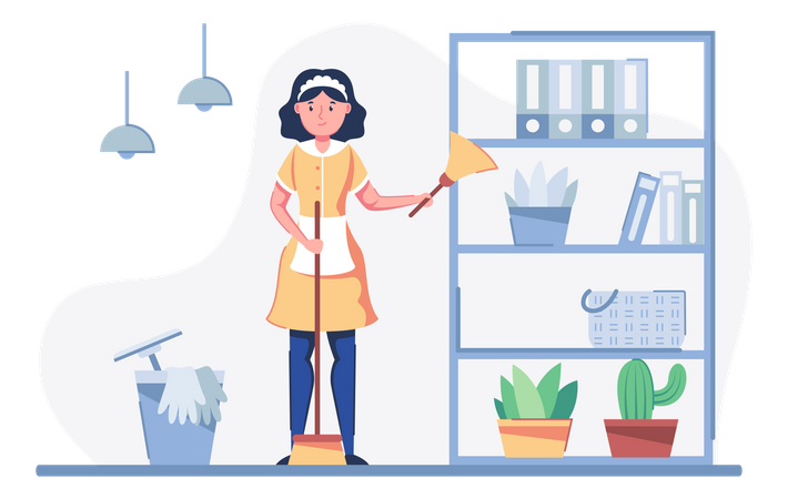 Woman cleaning worker  Illustration