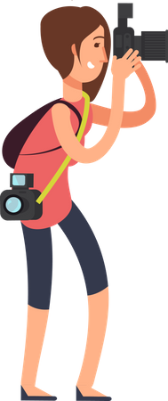 Woman Clicking Photo  Illustration