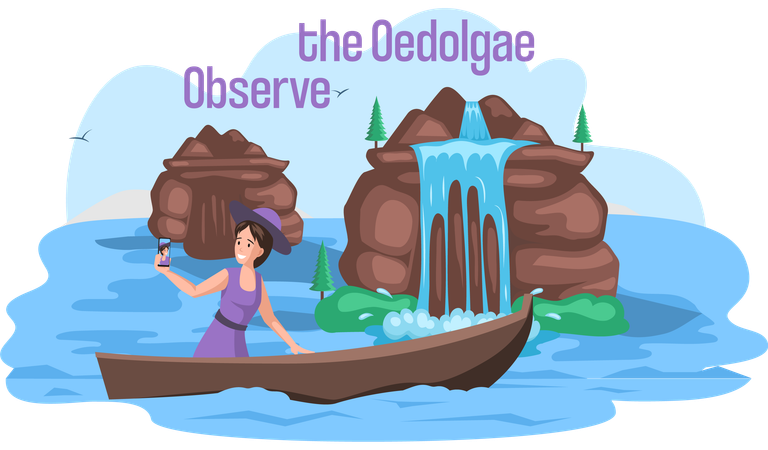 Woman clicking pictures at Observe the Oedolgae  Illustration