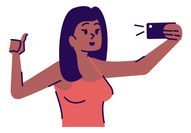 Woman Clicking Selfie  Illustration