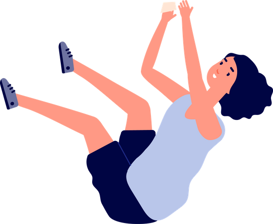 Woman Climbing rock  Illustration