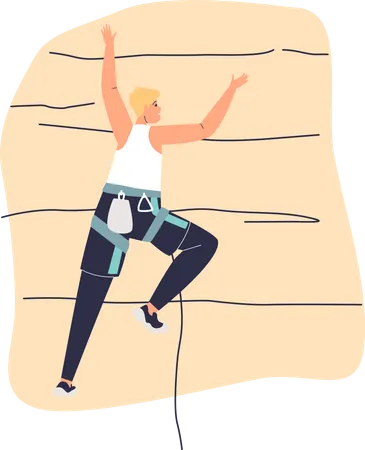 Woman climbing wall  Illustration