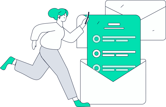 Woman completing to do list  Illustration