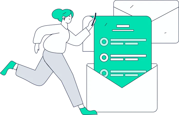 Woman completing to do list  Illustration