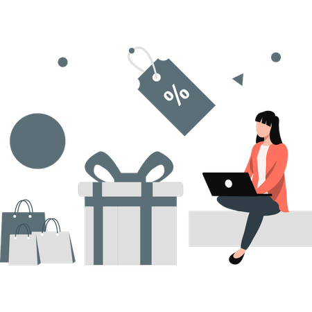 Woman confirming placed orders  Illustration