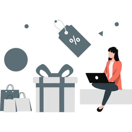 Woman confirming placed orders  Illustration