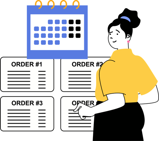 Woman confirms online order placed on website  Illustration