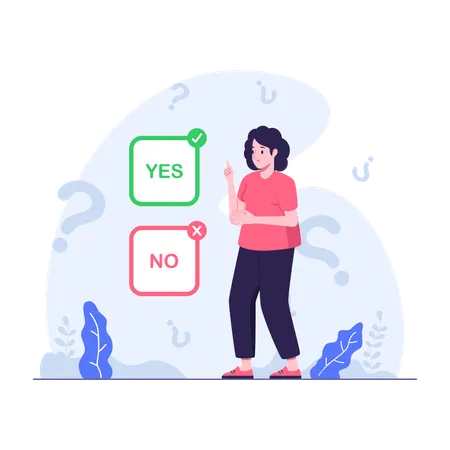 Woman confused in making decisions  Illustration