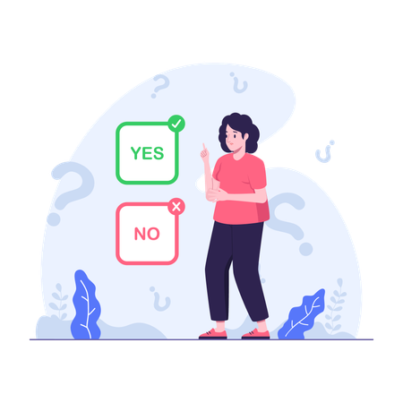 Woman confused in making decisions  Illustration