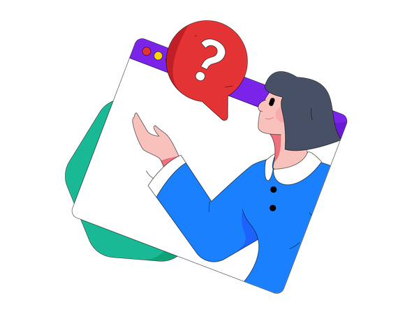 Woman contacts customer care for solving customer doubts  イラスト