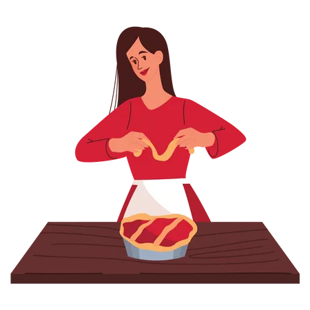Woman cooking  Illustration
