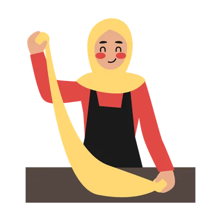 Woman Cooking Food  Illustration