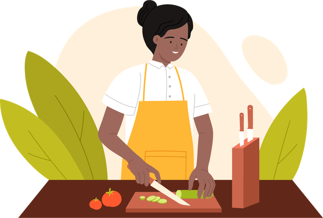 Woman cooking  Illustration