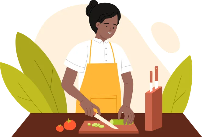 Woman cooking  Illustration