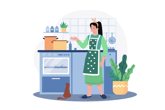 Cooking And Kitchen Illustration Concept On White Background Illustration