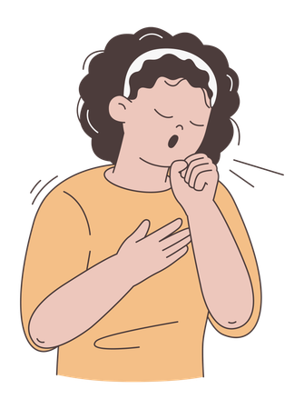 Woman Coughing  Illustration