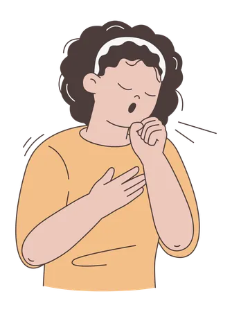 Woman Coughing  Illustration