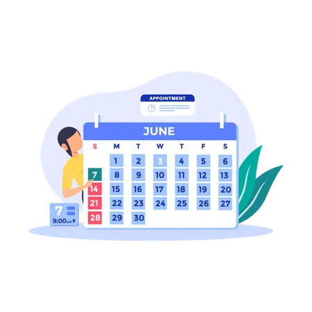 Appointment Booking Flat Illustration In This Design You Can See How Technology Connect To Each Other Each File Comes With A Project In Which You Can Easily Change Colors And More Illustration