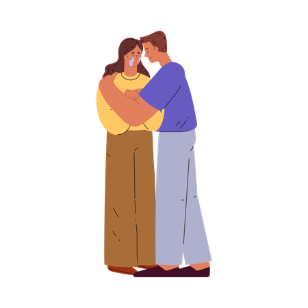 Woman crying feels like suicide  Illustration
