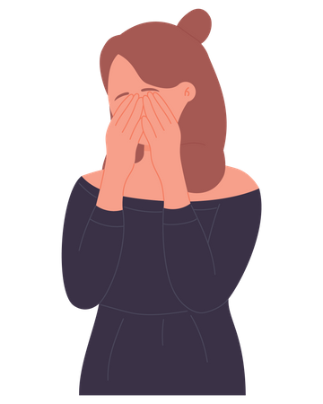 Woman Crying  Illustration