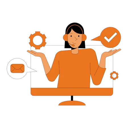 Woman Customer Service  Illustration
