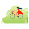 cycling in park illustration free download