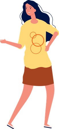 Woman dancing and celebrating  Illustration