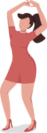 Woman dancing for relaxation Illustration