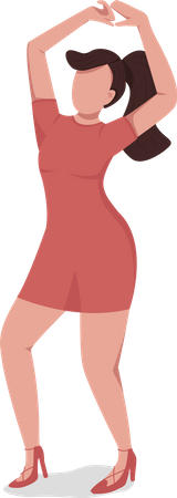 Woman dancing for relaxation  Illustration