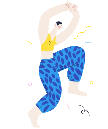 Woman dancing in happiness  Illustration