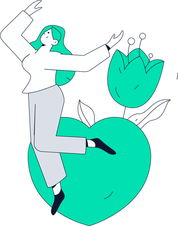 Woman dancing in happiness  Illustration