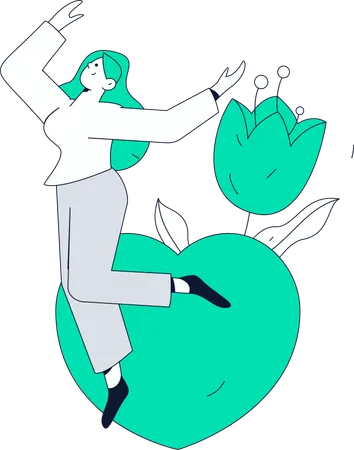 Woman dancing in happiness  Illustration