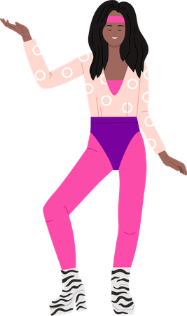 Woman Dancing In Night Club  Illustration