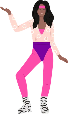 Woman Dancing In Night Club  Illustration