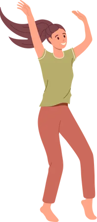 Woman dancing with raised hands Illustration
