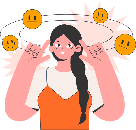Woman dealing with work stress  Illustration