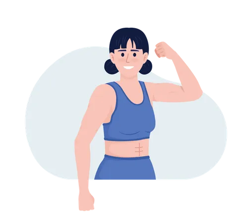 Woman demonstrating muscles Illustration