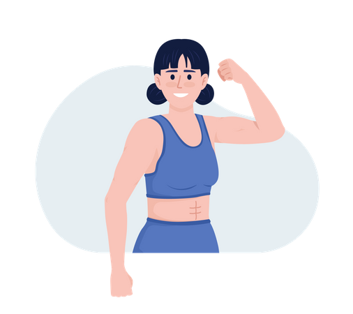 Woman demonstrating muscles  Illustration