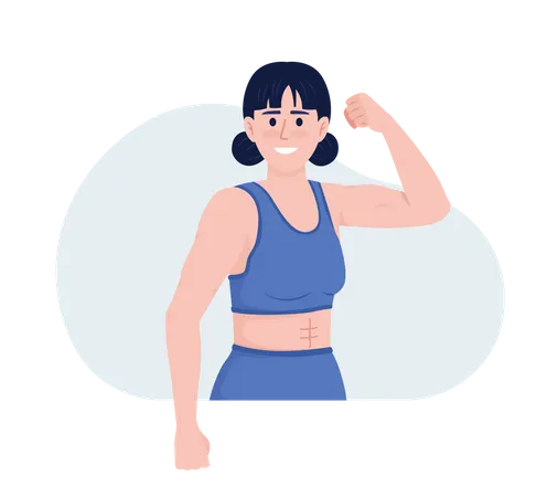 Woman demonstrating muscles  Illustration