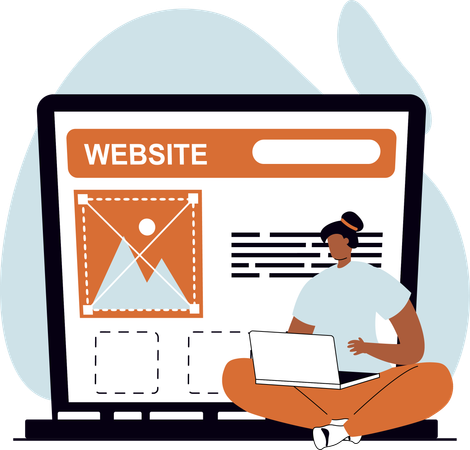 Woman designer working on web  Illustration
