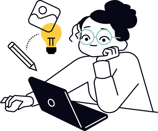 Woman designer working on webpage  Illustration