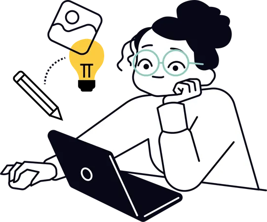 Woman designer working on webpage  Illustration