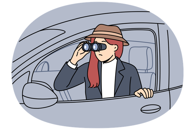 女性刑事が密かに彼氏をスパイ  イラスト