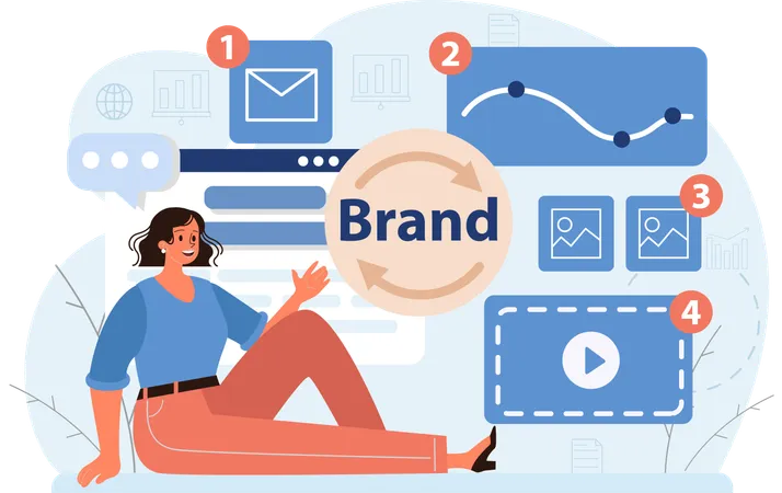 Woman Develop Brand  Illustration